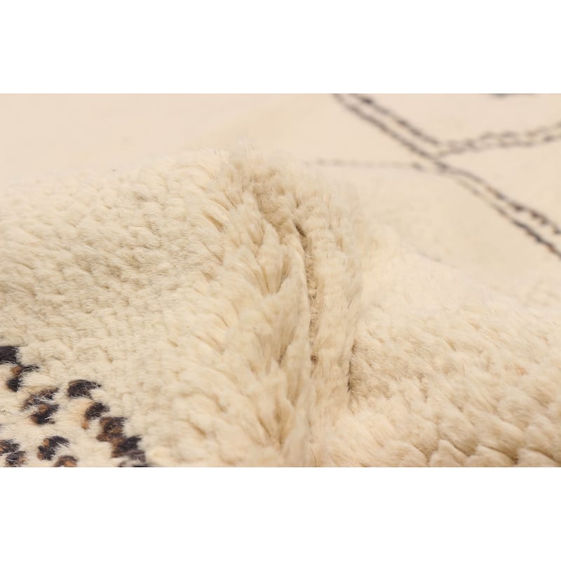 ECARPETGALLERY Hand-knotted Pak Finest Marrakesh Cream Wool Rug - 8'1 x 10'5