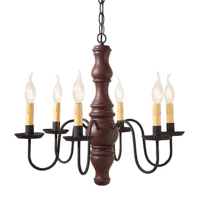 Gettysburg Chandelier In Plantation Red - 19 X 21 X 21 inches