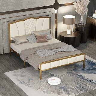 Velvet Platform Bed with Tufted Headboard - Bed Bath & Beyond - 40200227