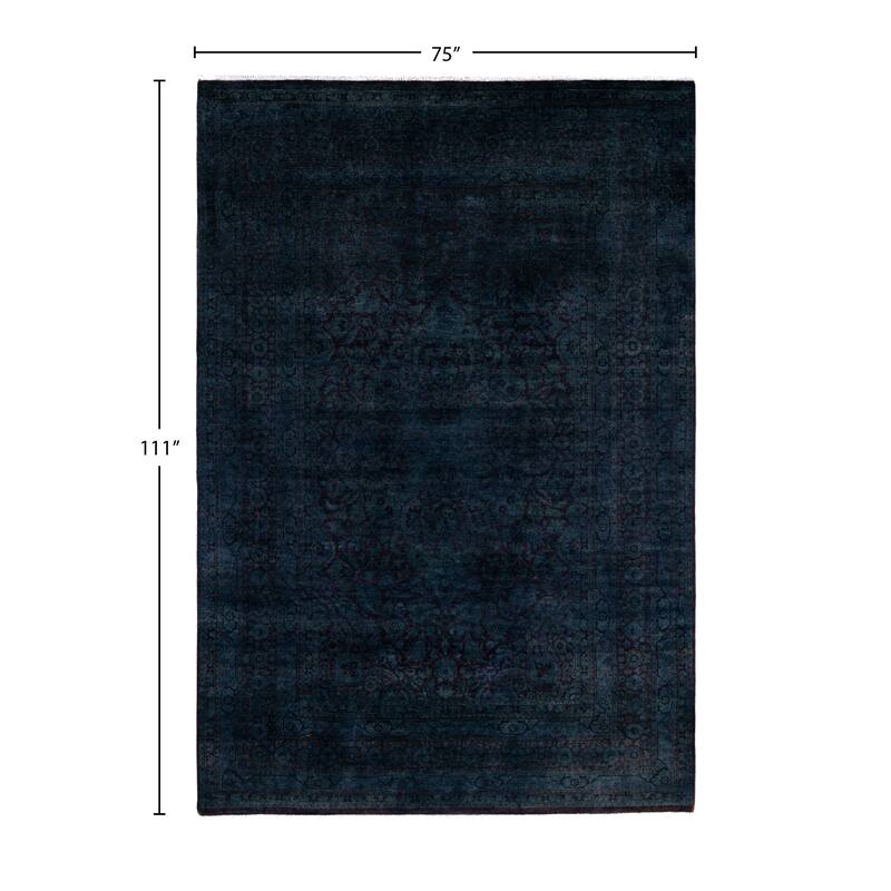 Overdyed One-of-a-Kind Hand-Knotted Area Rug - Gray - 6' 3" x 9' 3"