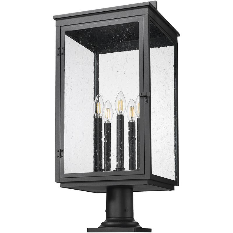 Z-Lite 5019PHXLR-533PM Hartwell 5 Light 29" Tall Post Light with Seedy