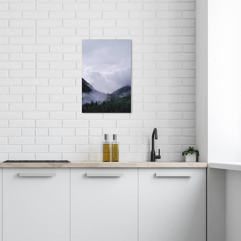 Wynwood Studio Canvas Nature and Landscape Humid and Foggy Forest Gray and Dark Green Tropical Wall Art Canvas Print - 24 x 16