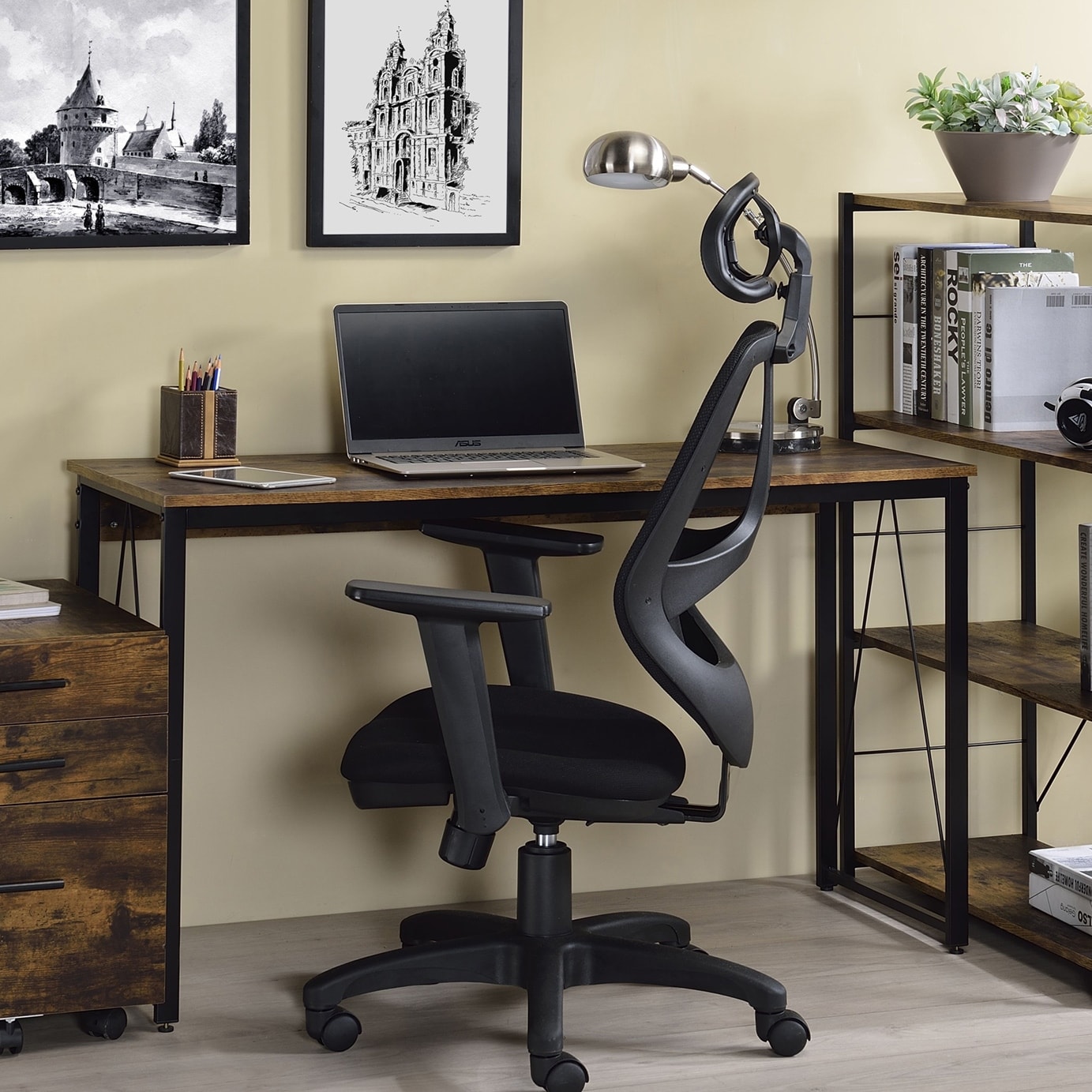Caffoz Home Office 2-Drawer Writing Desk - Oak Brown