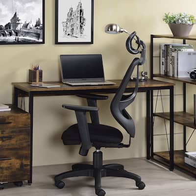 ACME Zaidin Writing Desk in Weathered Oak and Black