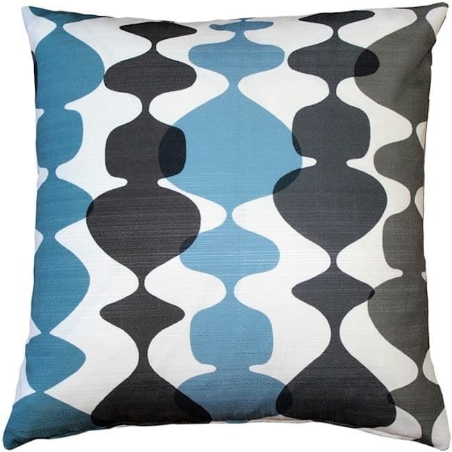 Lava Lamp Charcoal Cream Throw Pillow