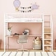 preview thumbnail 4 of 38, Artsy Twin Size Metal Loft Bed with Desk and Metal Grid, Stylish Metal Frame Bed with Lateral Storage Ladder and Wardrobe, White