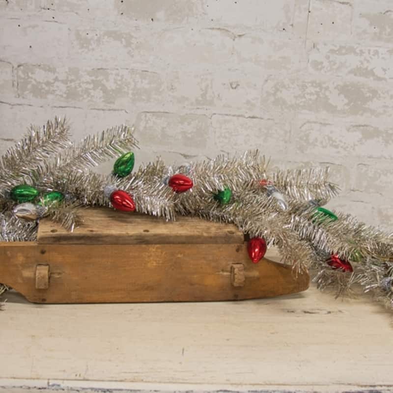 Metallic Silver Holiday Bulbs Garland 5 Ft Festive Display