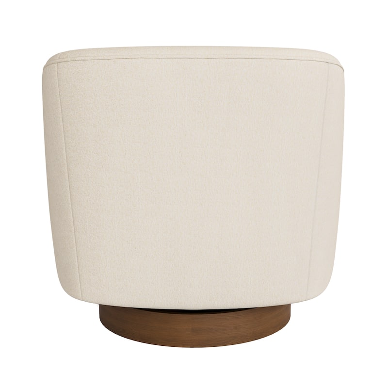 Modern Wooden Barrel Swivel Accent Chair Upholstery Armchair for Living Room