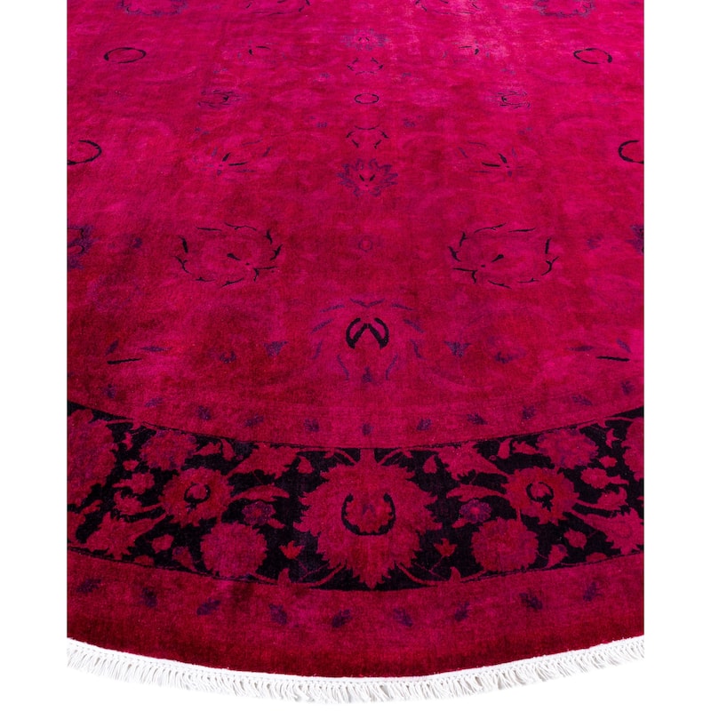 Overdyed One-of-a-Kind Hand-Knotted Area Rug - Pink - 9' 1" x 9' 1"