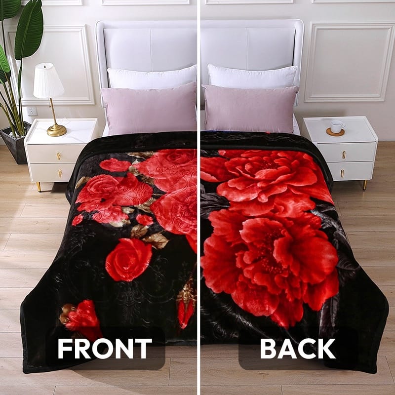 Raschel A&B Printed 2-ply Reversible Korean-style Plush Fleece Blanket