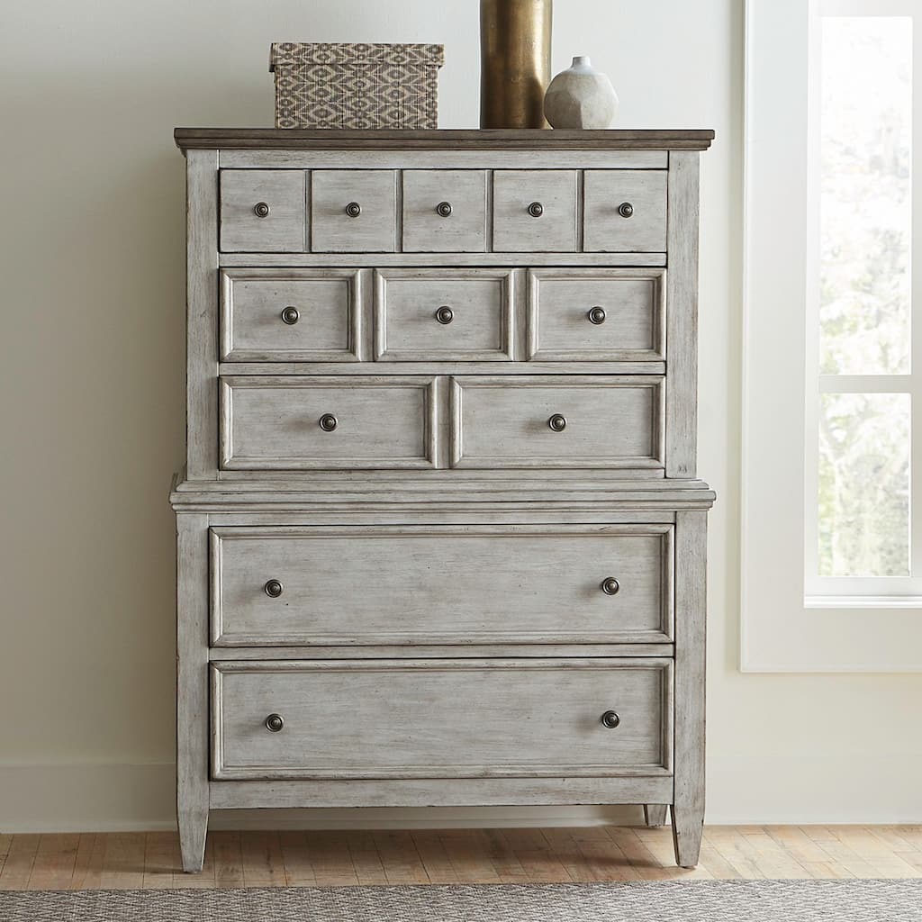 Heartland Antique White Tobacco 5 Drawer Chest