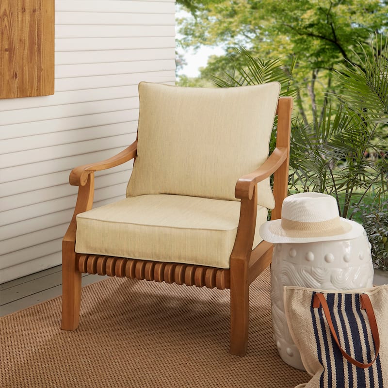Sunbrella Indoor/Outdoor Pillow and Cushion Set - 25" x 25" x 5" - Spectrum Sand