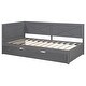 preview thumbnail 10 of 13, Twin Platform Daybed with Trundle, Wood Daybed Grey