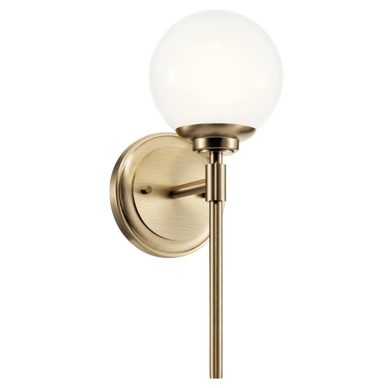 Benno 1-Light Wall Sconce with Opal Glass Shade - Champagne Bronze - 13.75 in