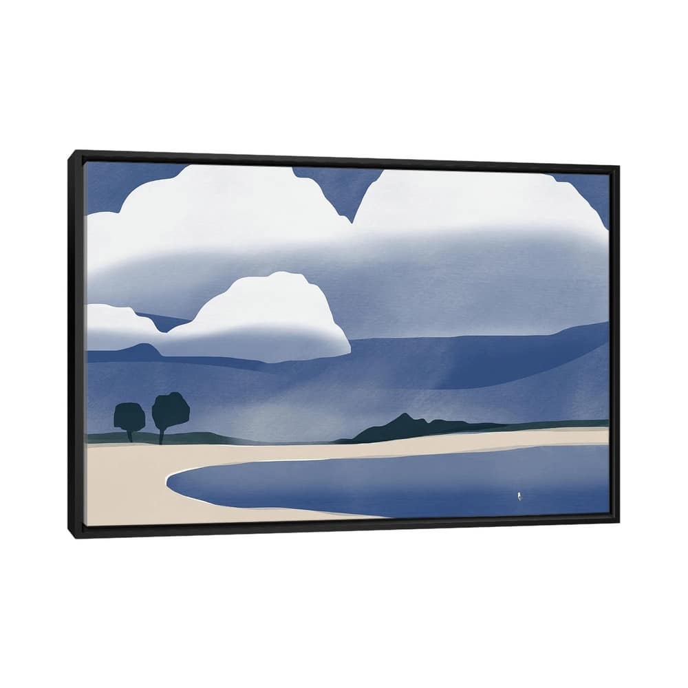 iCanvas "Seagull In The Rain" by Little Dean Framed