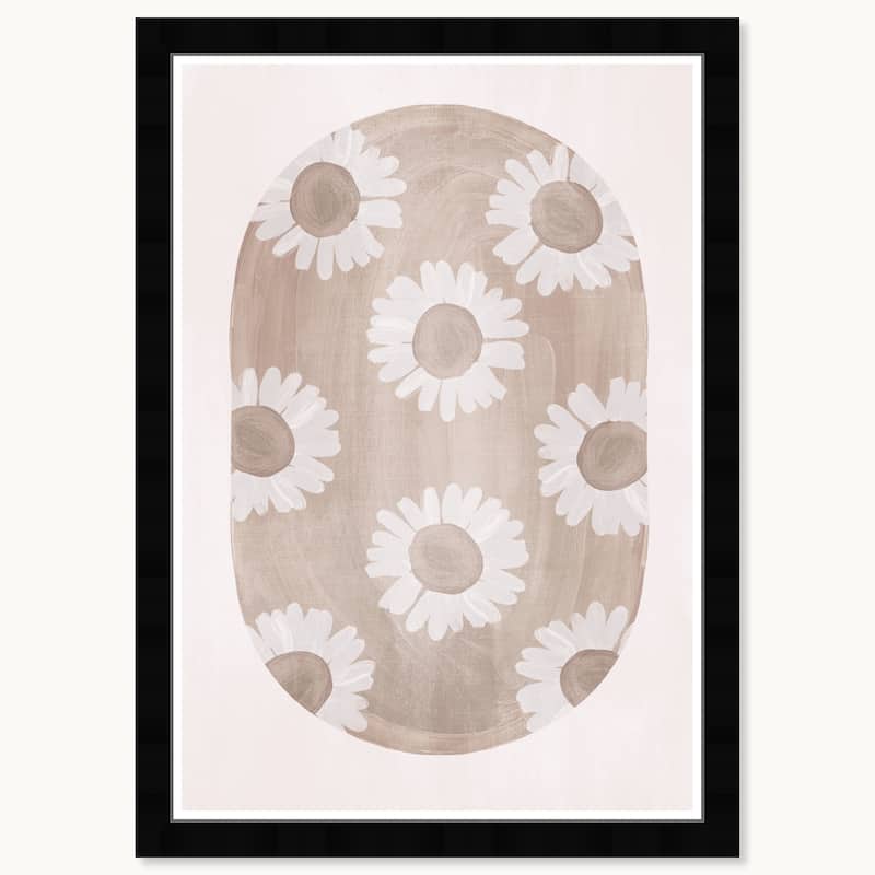 Wynwood Studio Faded Floral Framed Boho Floral 1 Piece Canvas Wall Art - 15 x 21 - Black