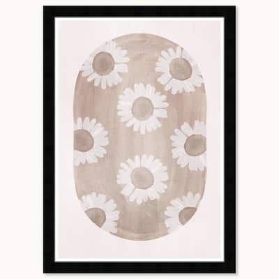 Wynwood Studio Faded Floral Framed Boho Floral 1 Piece Canvas Wall Art