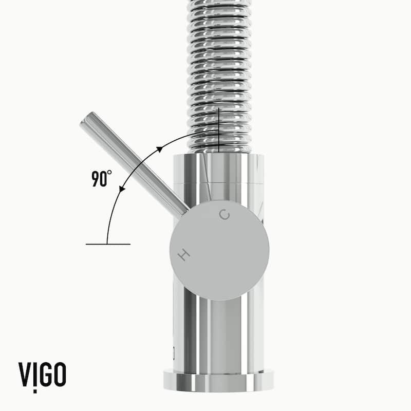 VIGO Edison 19" H Single Handle Pull-Down Sprayer Kitchen Faucet