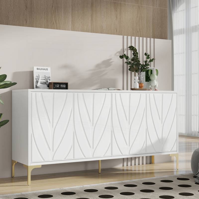 Versatile Sideboard Buffet Cabinet with Press-to-Open Doors