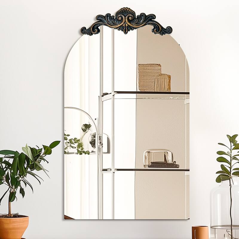 Vintage Ornate Baroque Arched Wall Mirror