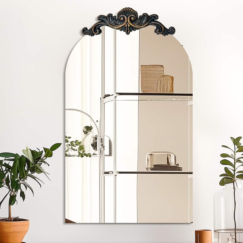 Vintage Ornate Baroque Arched Wall Mirror