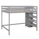 preview thumbnail 26 of 32, Full Size Loft Bed with Built-in Storage Wardrobe and Staircase,White/Gray