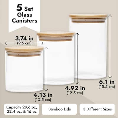 Glass Canisters with Bamboo Lids