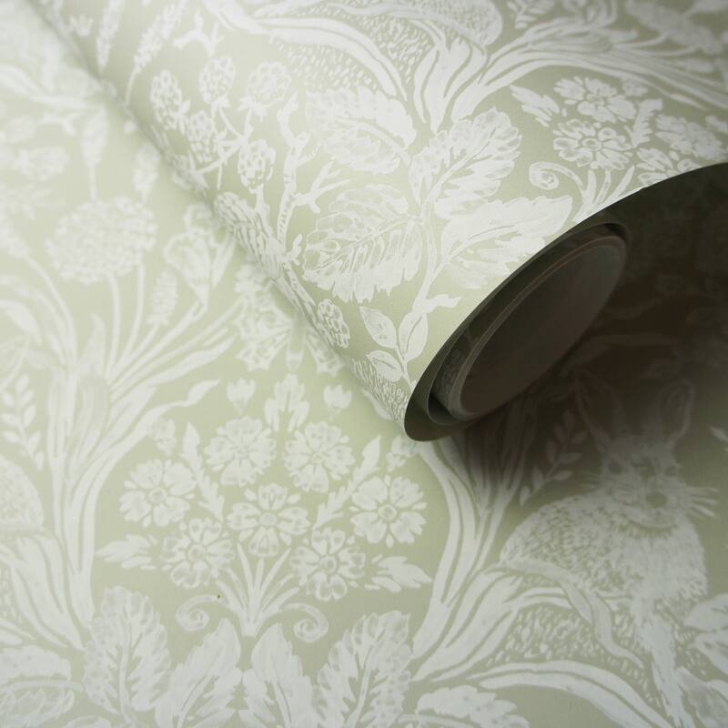 Woodland Damask Unpasted Wallpaper – 396in x 20.8in