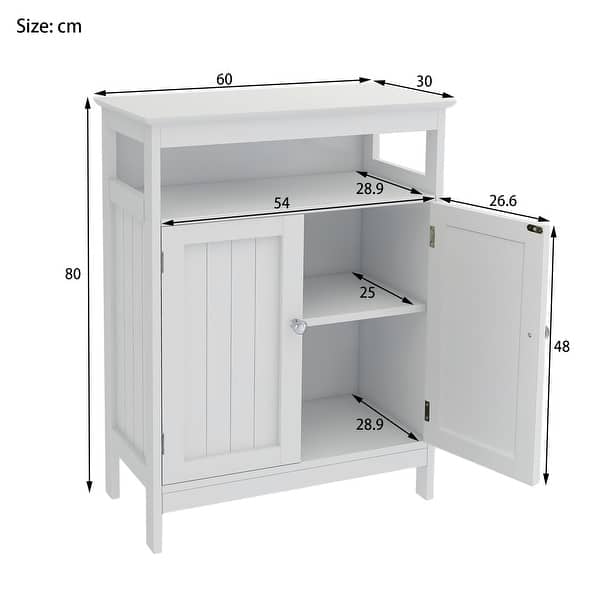 Bathroom Standing Storage with Double Shutter Doors Bed