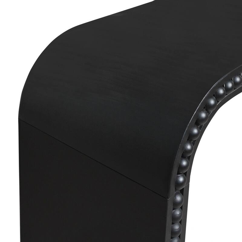 Entryway Table, Curved Waterfall-style Table,Console table with wood beads,Entrance Table for Entryway, Hallway, Living Room