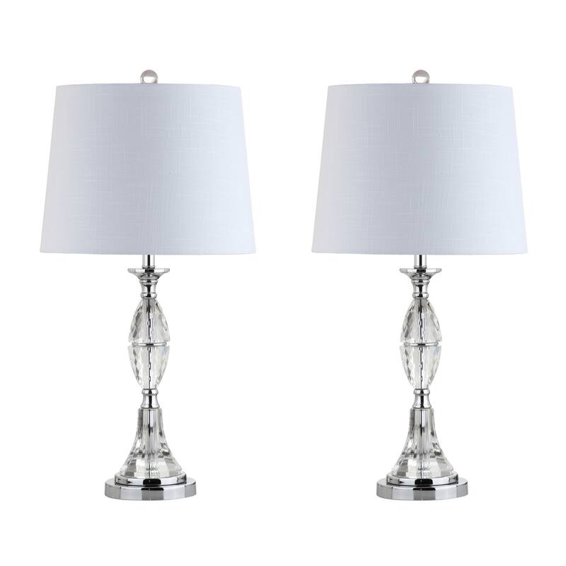 Cole 25.5" Crystal LED Table Lamp, Clear/Chrome (Set of 2) by JONATHAN Y