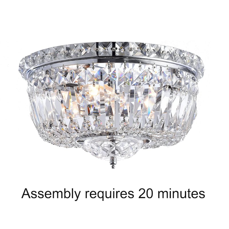 Elisa Chrome Crystal Basket Flush Mount Chandelier