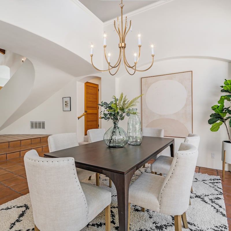 Modern Farmhouse Crystal 6-Light Chandelier Gold Wheel Light for Dining Living Room - Dia. 24" x H 21"