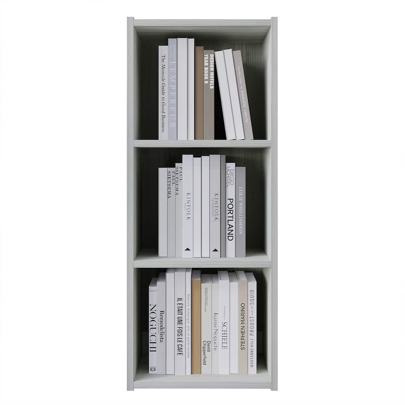CraftPorch Simple Wooden 3-cube Shelves Bookcase - Light Grey
