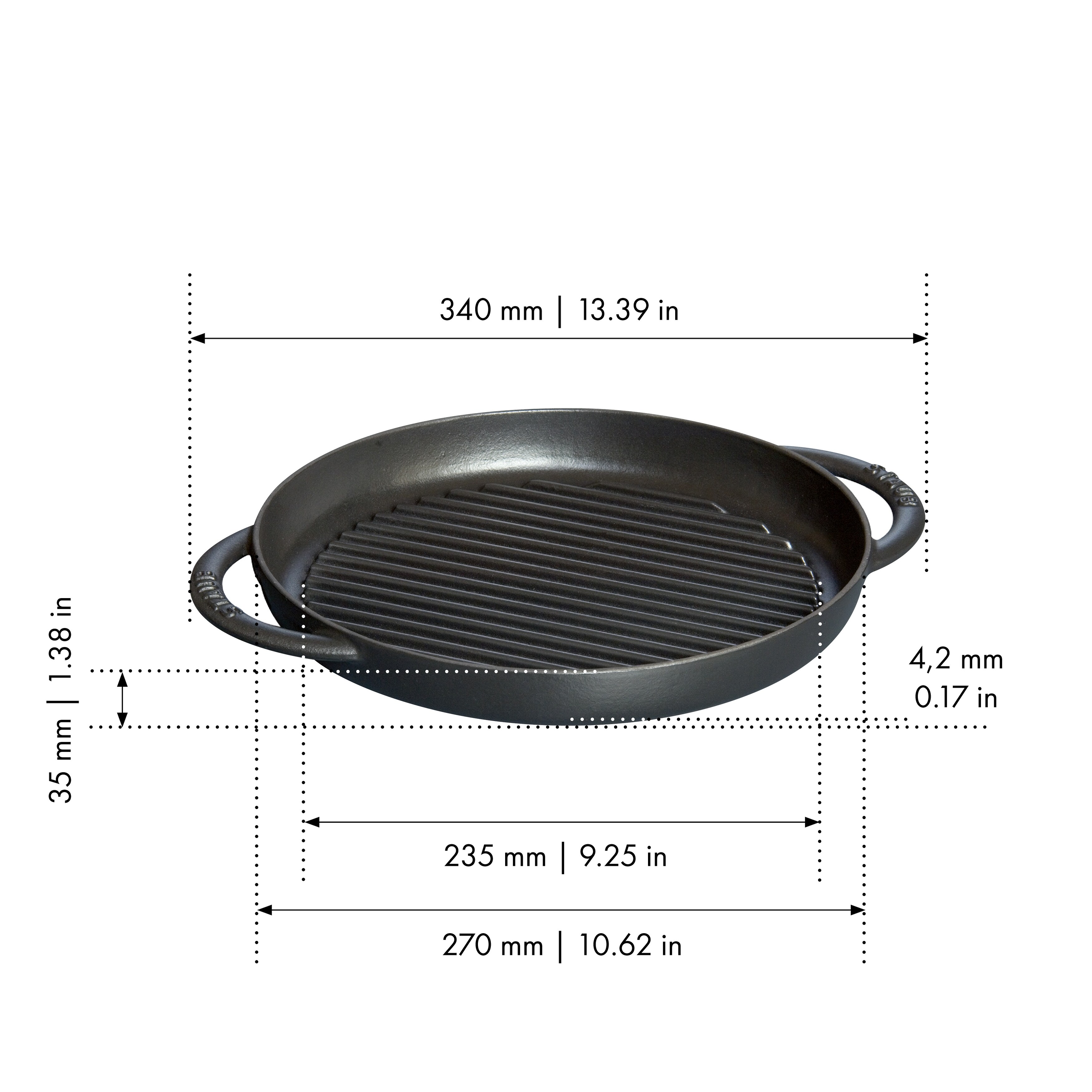 Pur-Well Living Pur Cast Iron Extra Large, Pre-Seasoned, Pan 12-inch