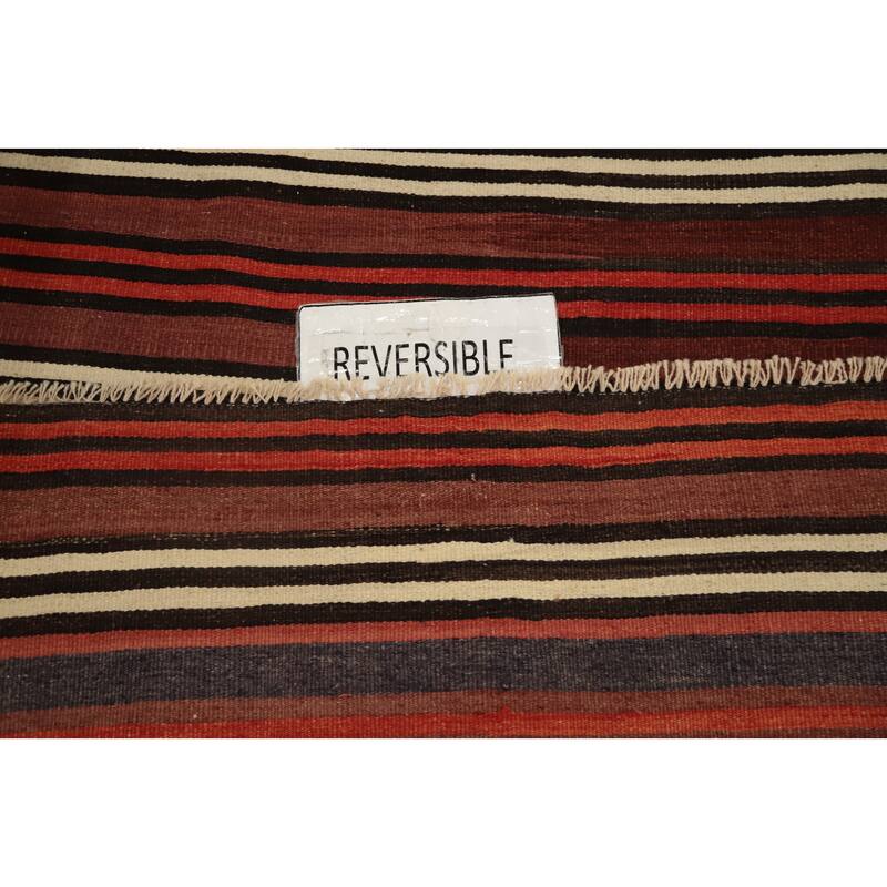 Hand Woven Oriental 100% Wool Carpet Southwestern Geometric Multi-Colored Kilim Area Rug - 9' 8'' X 5' 0''