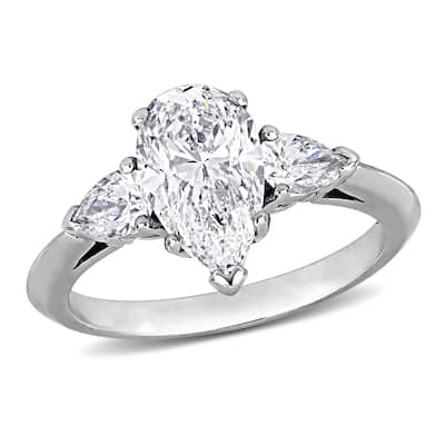 Miadora 2 5/8ct TDW Diamond Engagement Ring in 18k White Gold