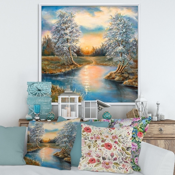 Designart 'Birches In The Autumn Woods' Lake House Framed Canvas Wall Art Print. Opens flyout.