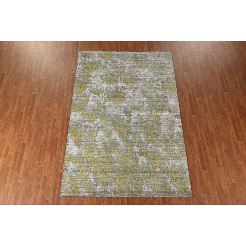 Modern Abstract Area Rug Handmade Wool Carpet - 6'4" x 9'8"