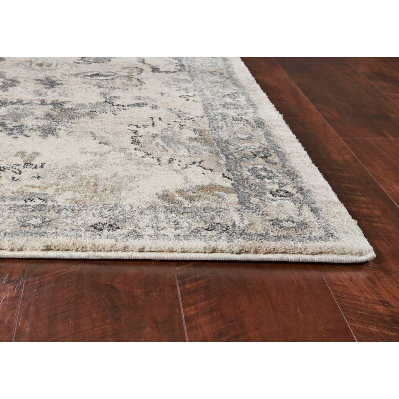 Domani Portland Sky Blue Boho Distressed Area Rug