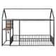 preview thumbnail 10 of 34, Twin Size Metal Bed Frame with Desk, House Bed with Shelves and USB Ports