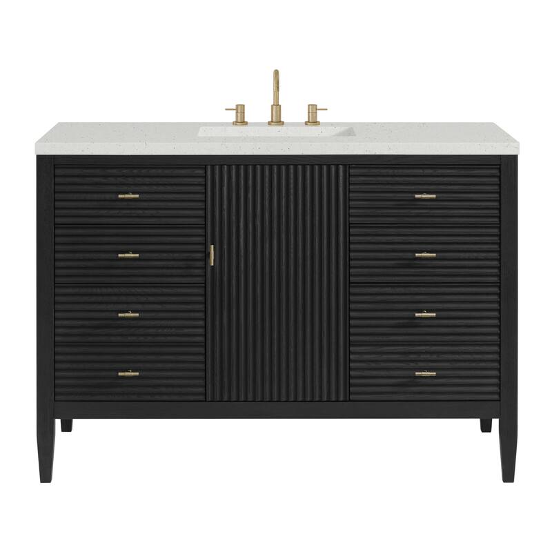 James Martin Vanities 485-V48-3LDL Myrrin 48" Single Basin Wood Vanity - Carbon Oak - Oak Finish