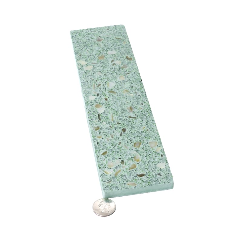 Amalfi 3x12 in. Glossy Shell, Terrazzo Elongated Subway Wall and Floor Tile (5 sq ft/case, 20-Pack)