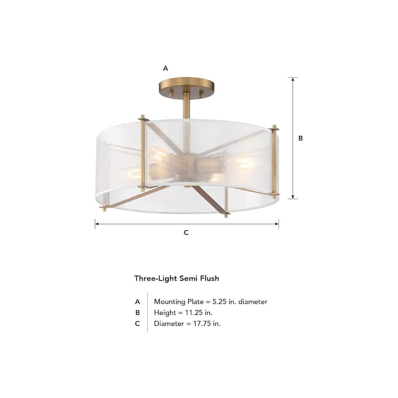 Daybreak 4 Light Semi Flush - 17.75