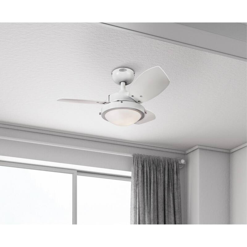 Westinghouse Lighting Wengue 30-Inch 3-Blade Indoor Ceiling Fan with Dimmable LED Light and Opal Frosted Glass