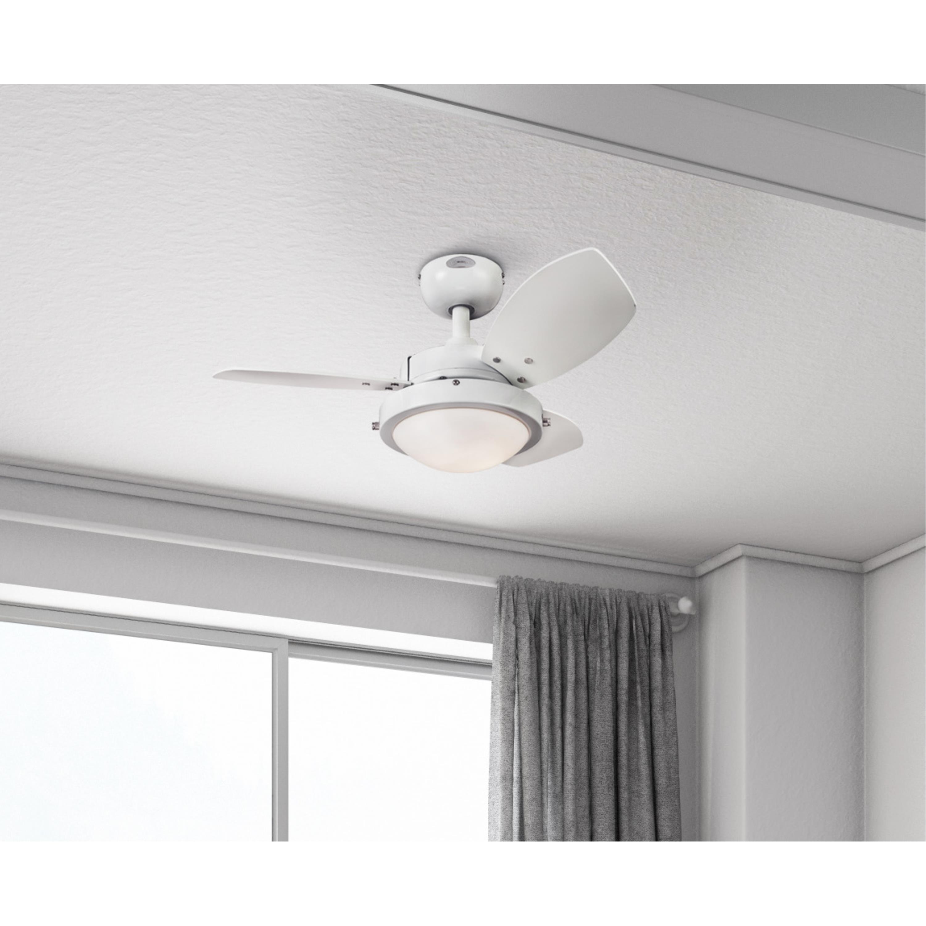 Westinghouse Lighting Wengue 30-Inch 3-Blade Indoor Ceiling Fan with Dimmable LED Light and Opal Frosted Glass