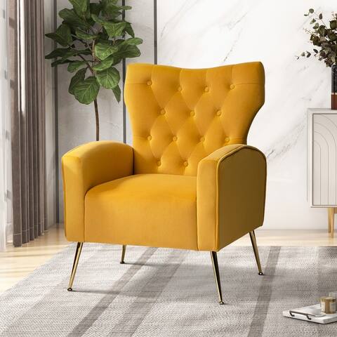 Danita Upholstered Accent Chair with Tufted Back by HULALA HOME
