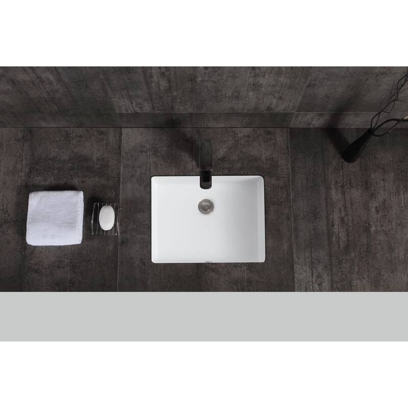 Isla Undermount Ceramic Basin Sink, Glossy White