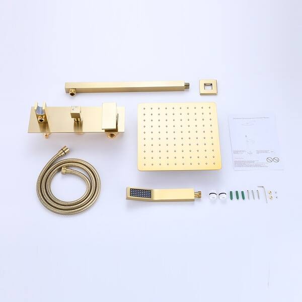 Brushed Gold Wall Mounted Bathroom Shower System - Bed Bath & Beyond ...