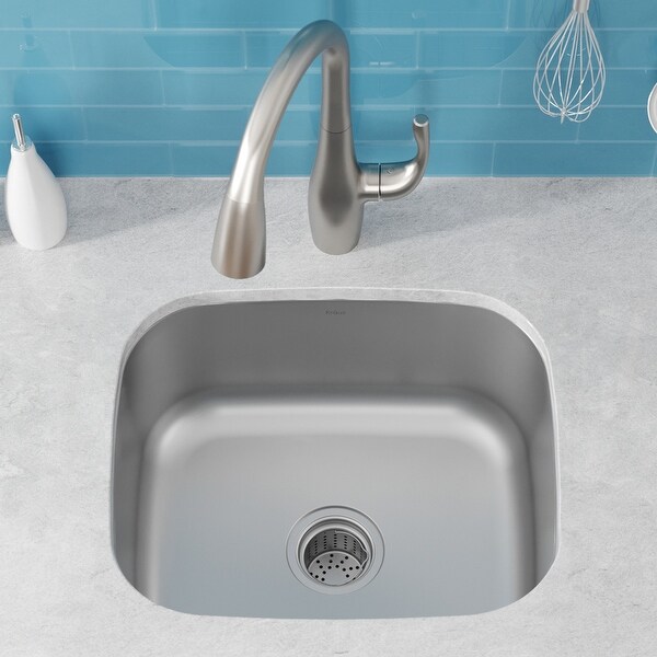 KRAUS Premier Stainless Steel 20 inch Undermount Kitchen Bar Sink. Opens flyout.